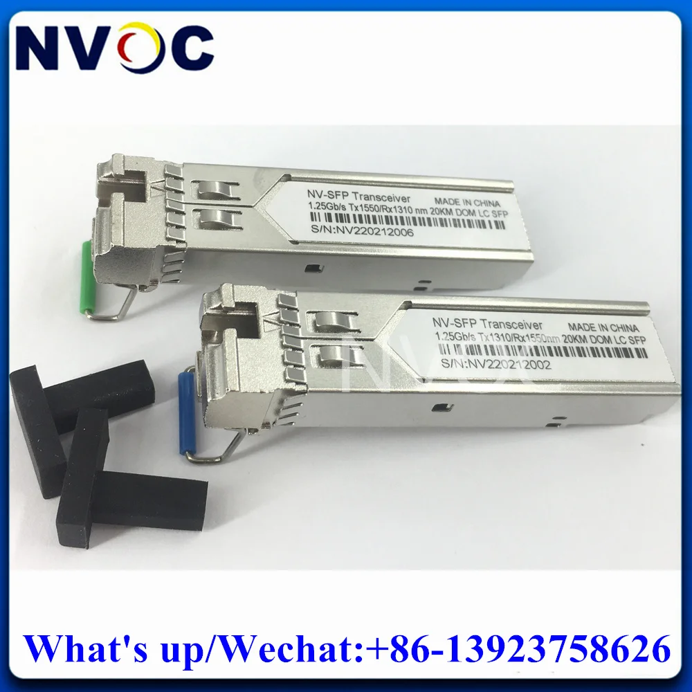 

20KM 1.25G Single Mode Fiber Core BiDi SFP Module 1310nm/1550nm SC/LC Simplex Fibre Optic Transceiver Compatible Cisco