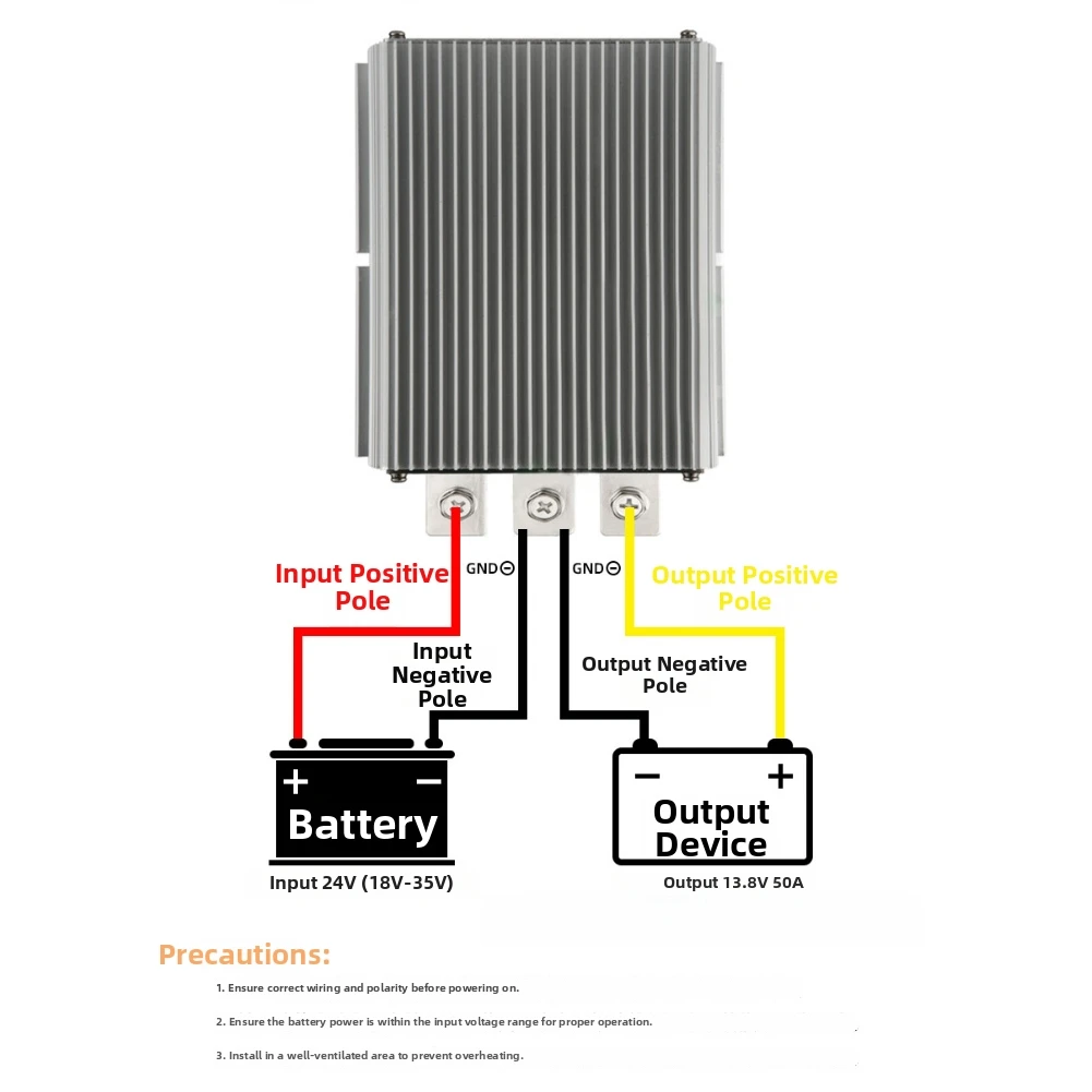 24V To 13.8V 50A 690W DC-DC Step Down Converter IP68 Waterproof Voltage Reducer Power Supply For Car Radio Audio For Amplifier