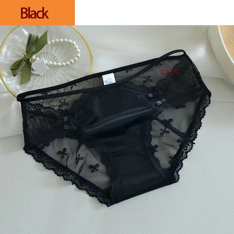 Zometg Underpanties Lace Transparent Sexy lingerie Women's Briefs  Mesh Panties Breathable Pattern Mid Rise Women 's underpanty