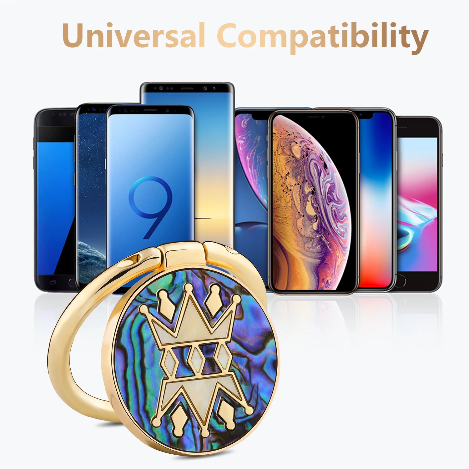 

Magnetic Stainless Steel Spiral Fingertip Phone Ring Holder Deluxe Rotatable Phone Holder for iPhone Universal Other Smartphones