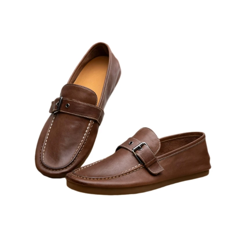 Beautiful Advanced Texture Simple and Comfortable All-Matching First Layer Cowhide Loafers Elegant and Beautiful AG1827