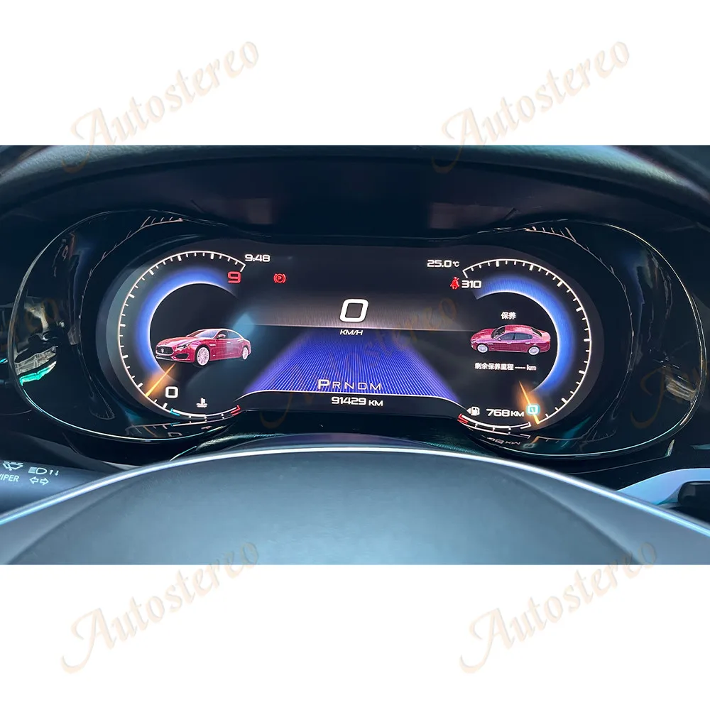 Carplay Android 13 Car Digital Cluster Virtual Cockpit Odometer Screen For Maserati Quattroporte 2013-2021 Dashboard Speed Meter