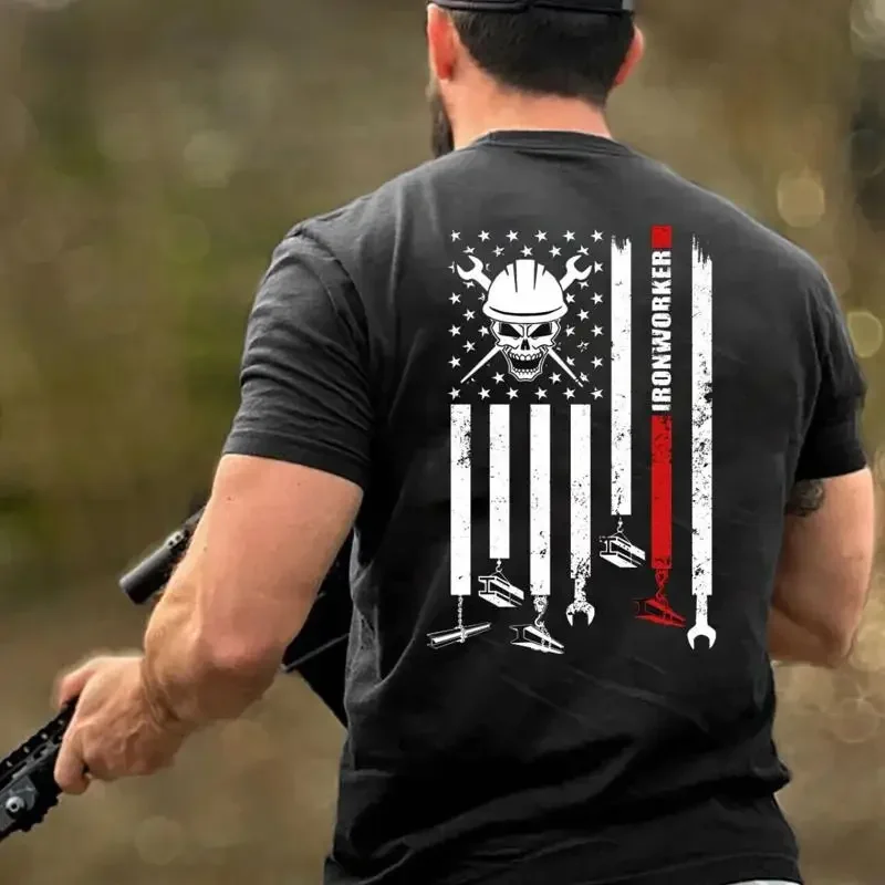 Ironworker USA Flag T shirt
