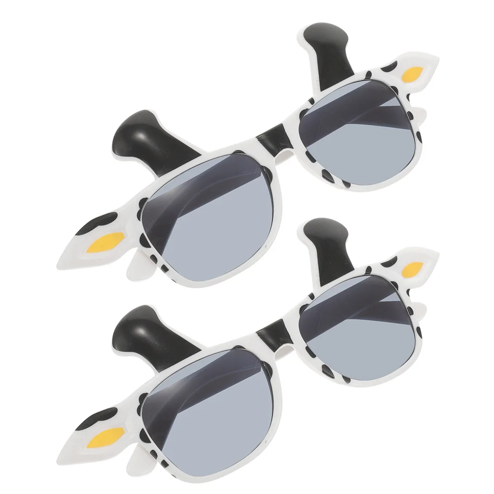 

2Pcs Cow Animal Glasses Black Cartoon Cosplay Funny Eyeglasses for Birthday Party Photo Booth Props Party Sunglasses for Adults