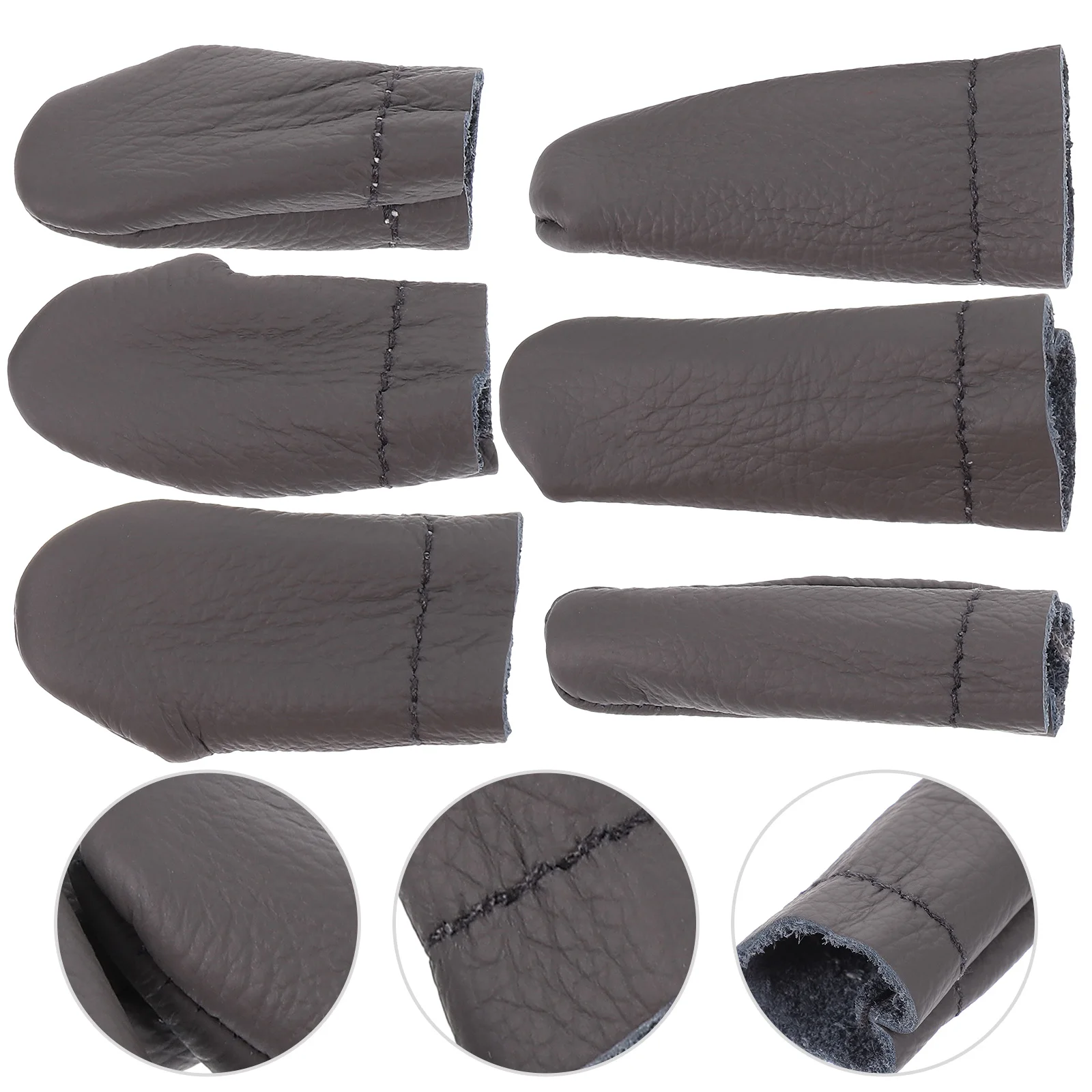 

6Pcs Cowhide Finger Protector Needle Felting Thumb Index Finger Cover Thimble Sewing Craft Tool Flexible Comfortable Fit