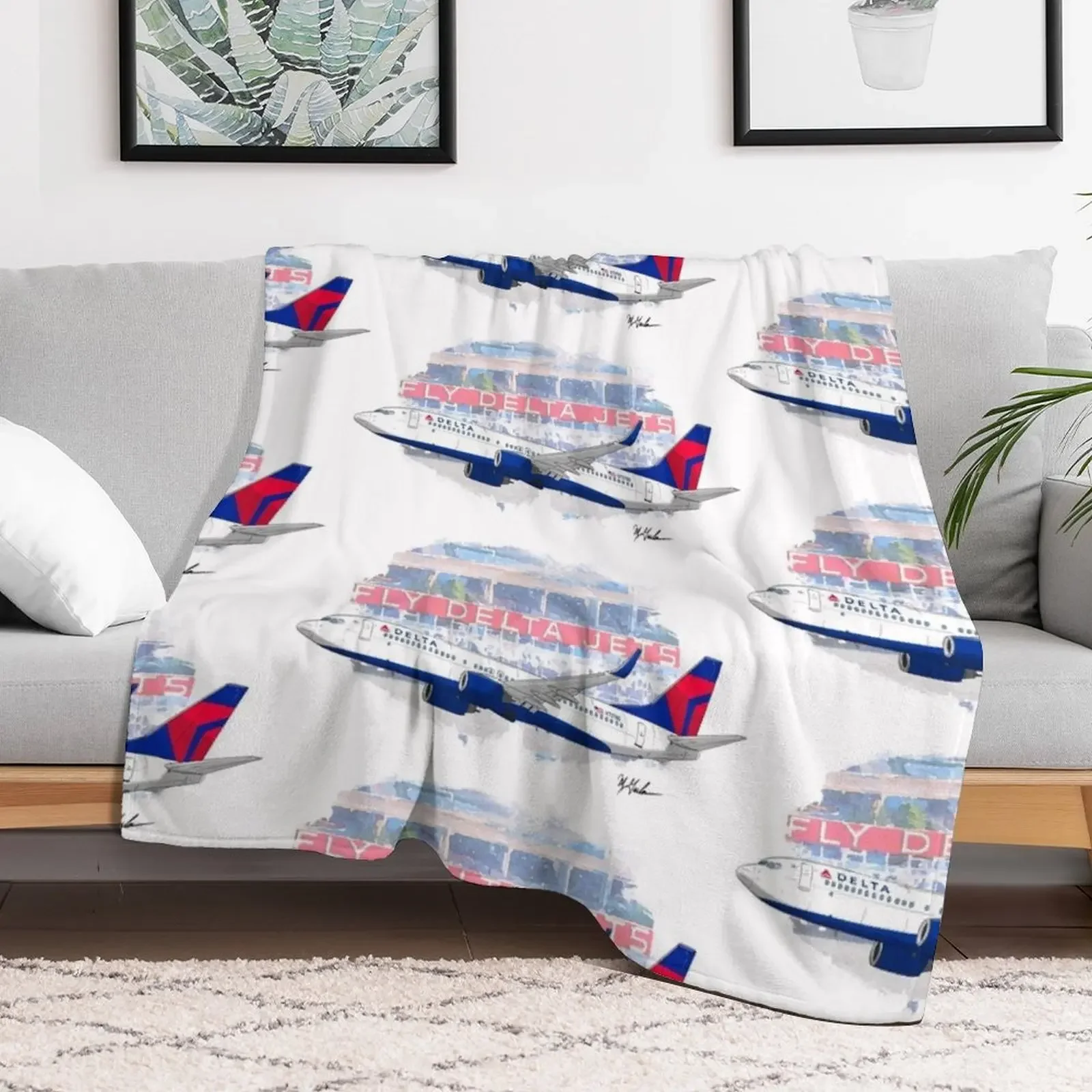 Fly Delta Jets Throw Blanket Bed Bed linens Blankets