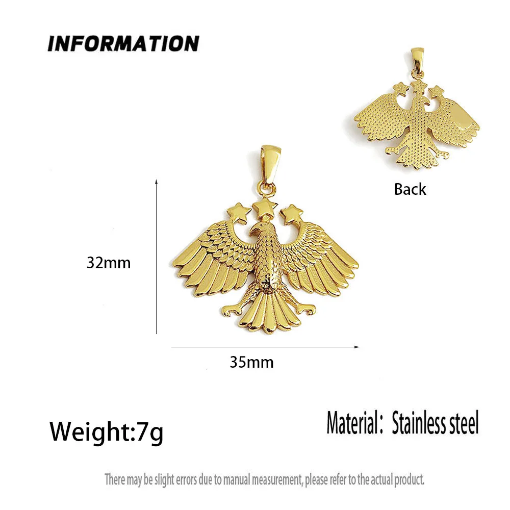 Cast eagle five-pointed star stainless steel pendant, waterproof, non-fading and blackening process, bulk sales of accessories
