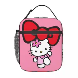 Custom Hello Kitty Cartoon Resuable Lunch box multifunzione Kitty White Sanrio Thermal Cooler Food Insulated Lunch Bag Student