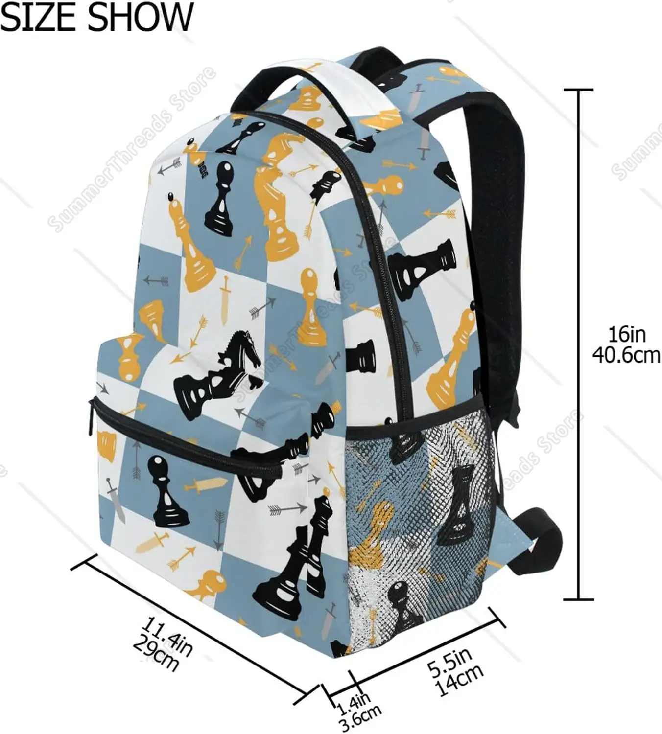 Nowy semestr wyróżnia! Plecak Szachownica i Broń, Motyw Średniowieczny, Wyrazista Torba dla Fanów Przygód