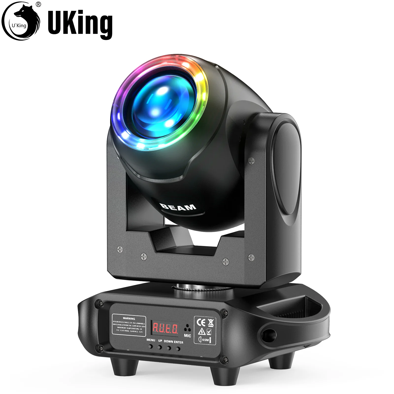 U'King lampu DJ bergerak kepala 100W, lampu panggung 16-Facet prisma 8 warna 8Gobo lampu efek pelangi DMX512 untuk pesta disko DJ KTV