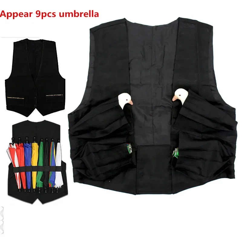 Vest for Parasol and Dove Magic Tricks Appearing Dove/Umbrellla Bag For Professional Magician Stage Gimmick Prop Accessories