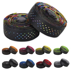 1pair Perforated Breathable Handlebar Tapes Non-slip Road Bike Bar Tape EVA/PU Soft Anti-Vibration Wrap Tape Durable Bar Bartape