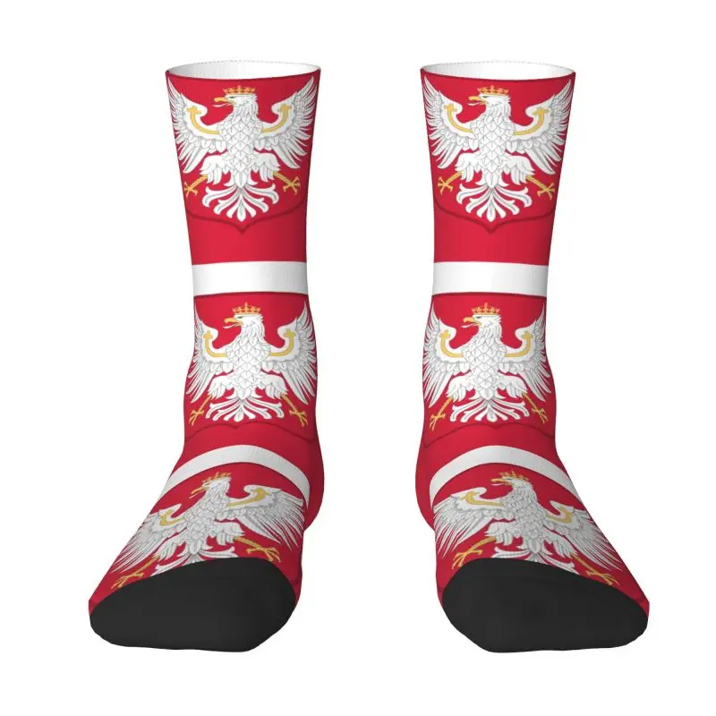 Cute Print Kingdom Of Poland Flag Socks for Women Men Stretch Summer Autumn Winter Crew Socks