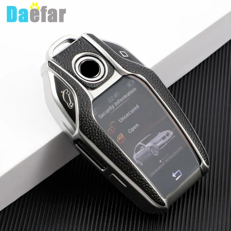 TPU+Leather LED Display Car Key Case Cover For BMW 5 7 Series G01 X3 G02 X4 G05 X5 G07 X7 G12 G11 G30 G32 G31 i8 I12 I15 Car Bag