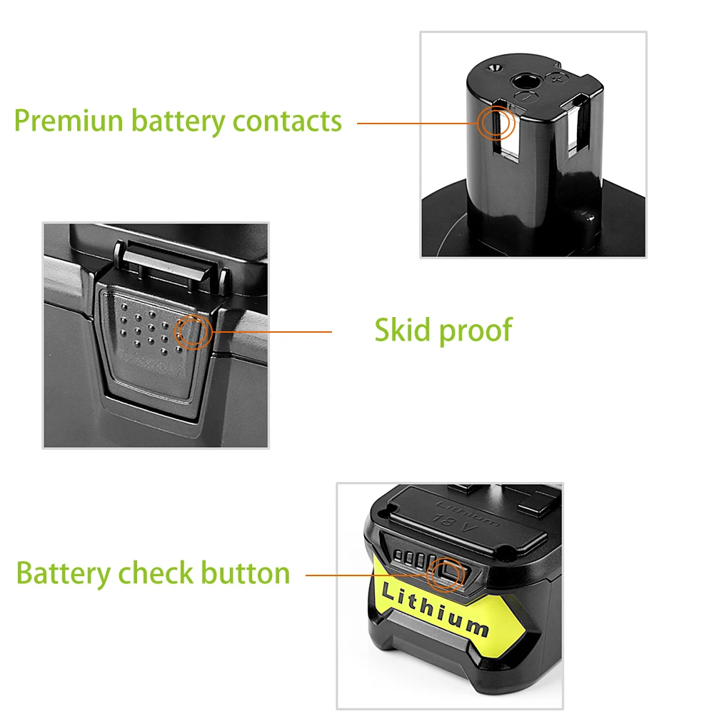 Imagem -03 - Bateria de Iões de Lítio para Ryobi One Mais Plus Ferramentas Eléctricas 18 v 6ah P104 P107 Rb18l50 Rb18l20 P108