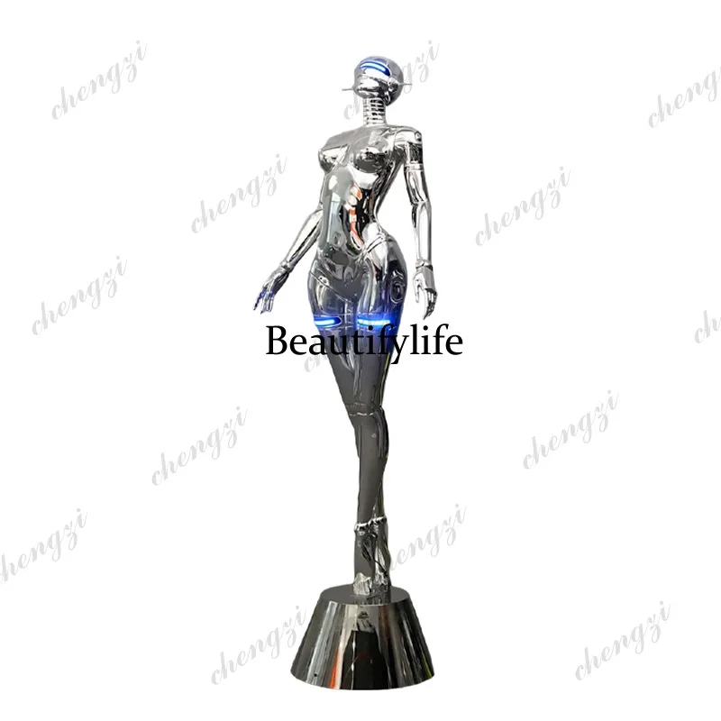 A74 large ornament floor lamp trend bar technology punk style electroplating floor decoration