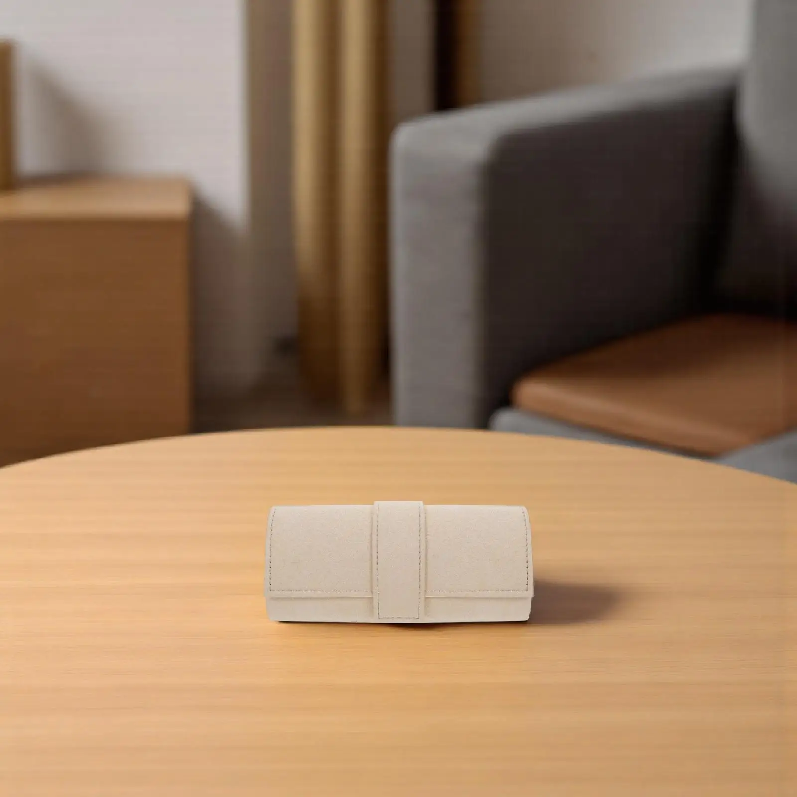 

Single Slot Vintage Faux Eyewear Organizer Foldable Travel Glasses Case Portable Sunglasses Pouch Holder