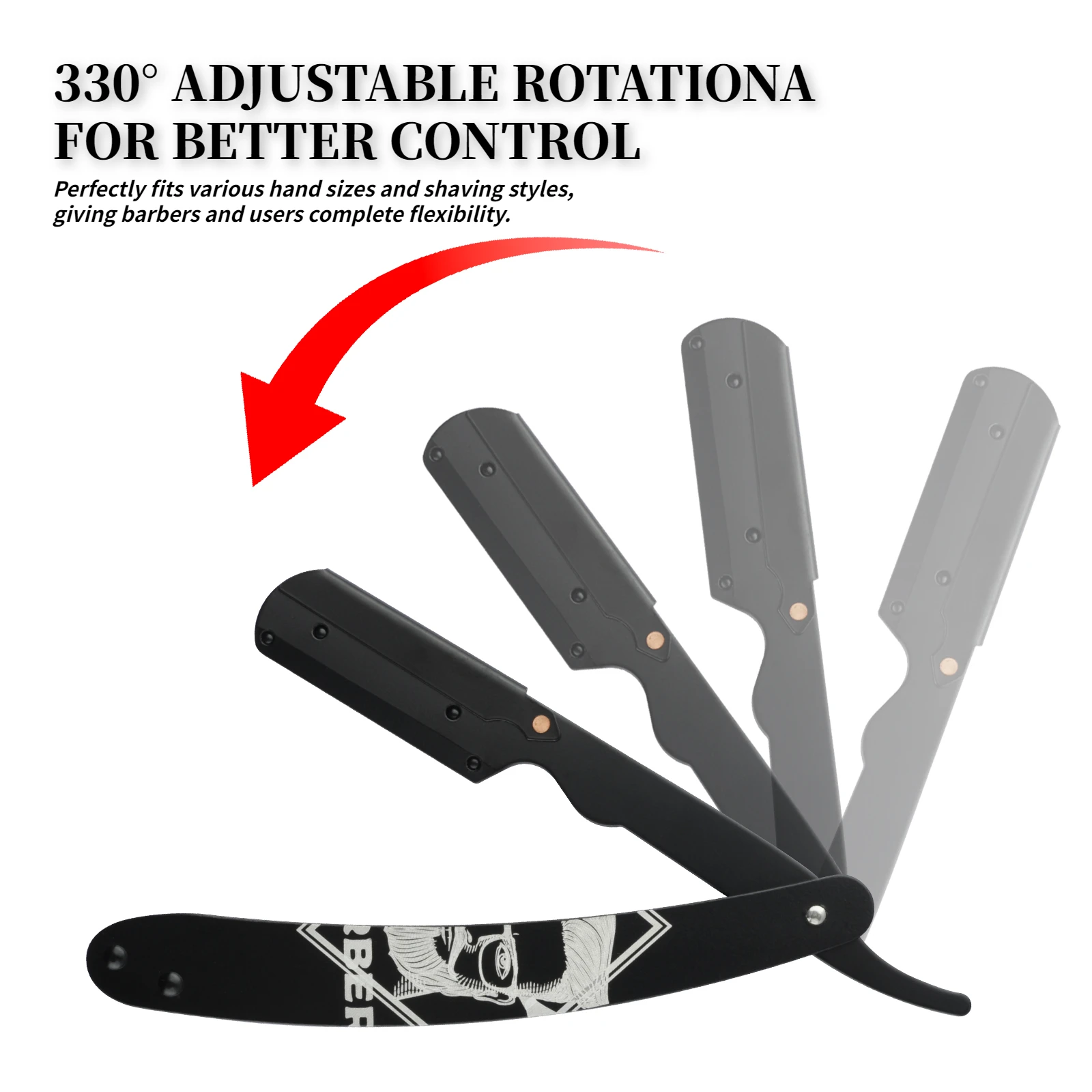 Rasoio da barbiere professionale Rasoio manuale Rasoi a bordo dritto Rasoio da barba pieghevole in acciaio inossidabile per uomo Strumenti da salone