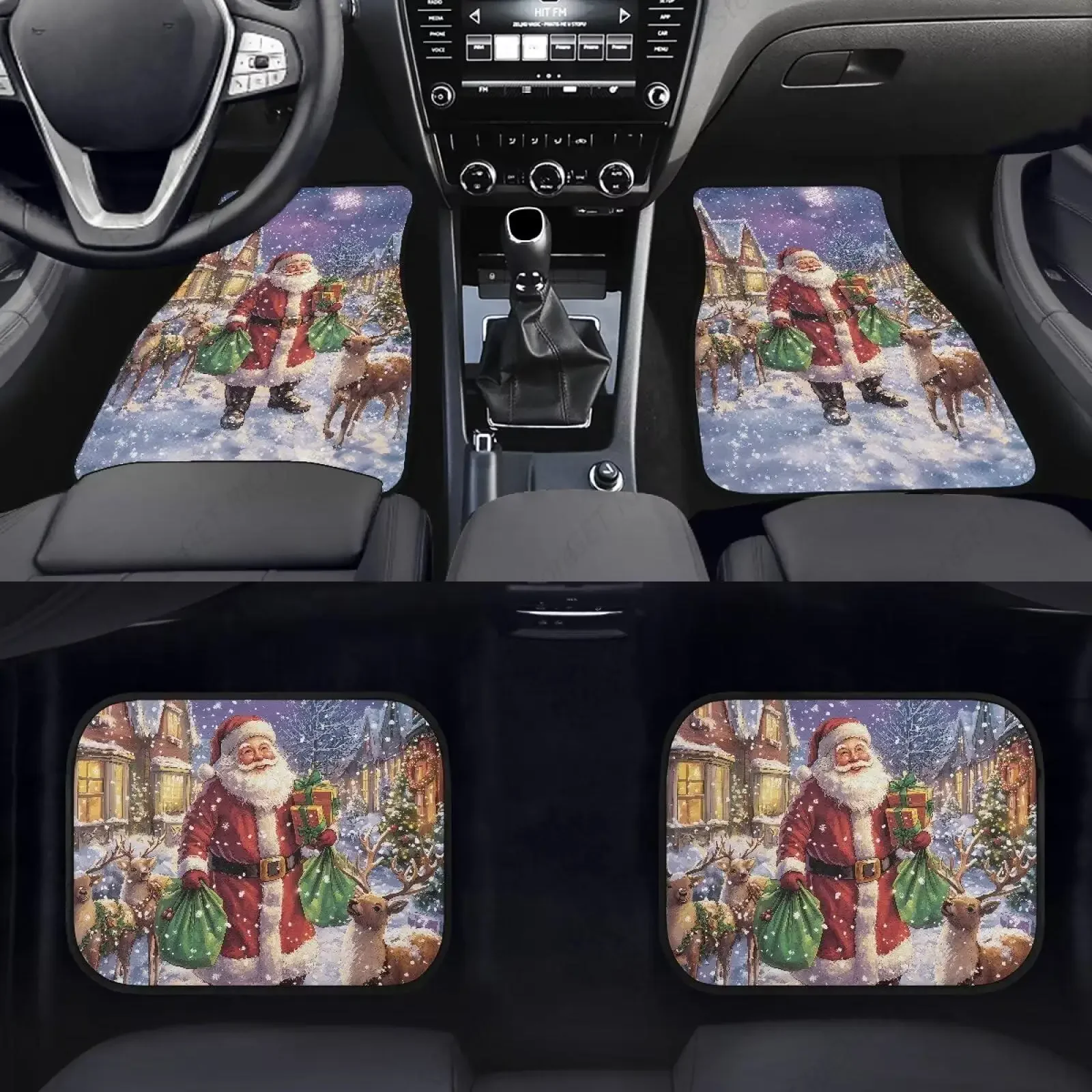 

Feliz Navidad, Alfombrillas Para El Suelo L Coche Papá Noel, Juego Lantero Y Trasero, Alfombra Antislizante Para El Coche, Alfo