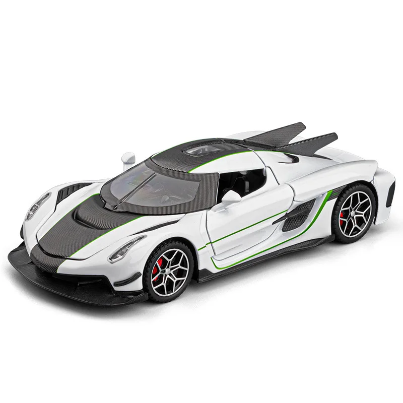 

1:32 Alloy sports car model Pull back sound and light children's test prize night market stall ring ornament