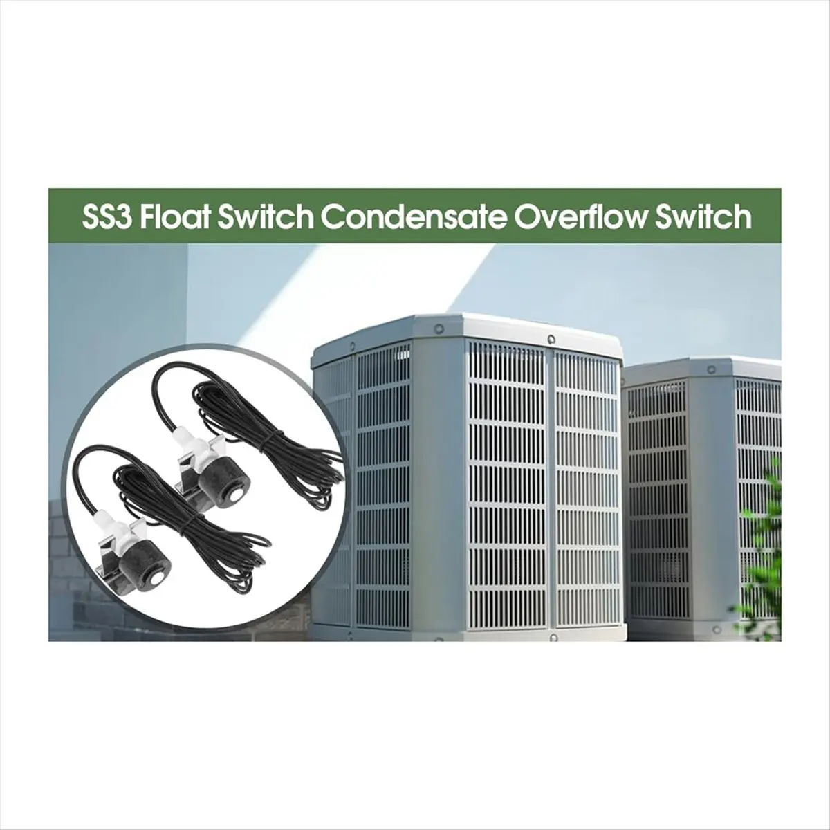 POPULAR-2Pcs SS3 Float Switch Condensate Overflow Safe-T-Switch Replace 97647 for HVAC Drain Pan Condensate