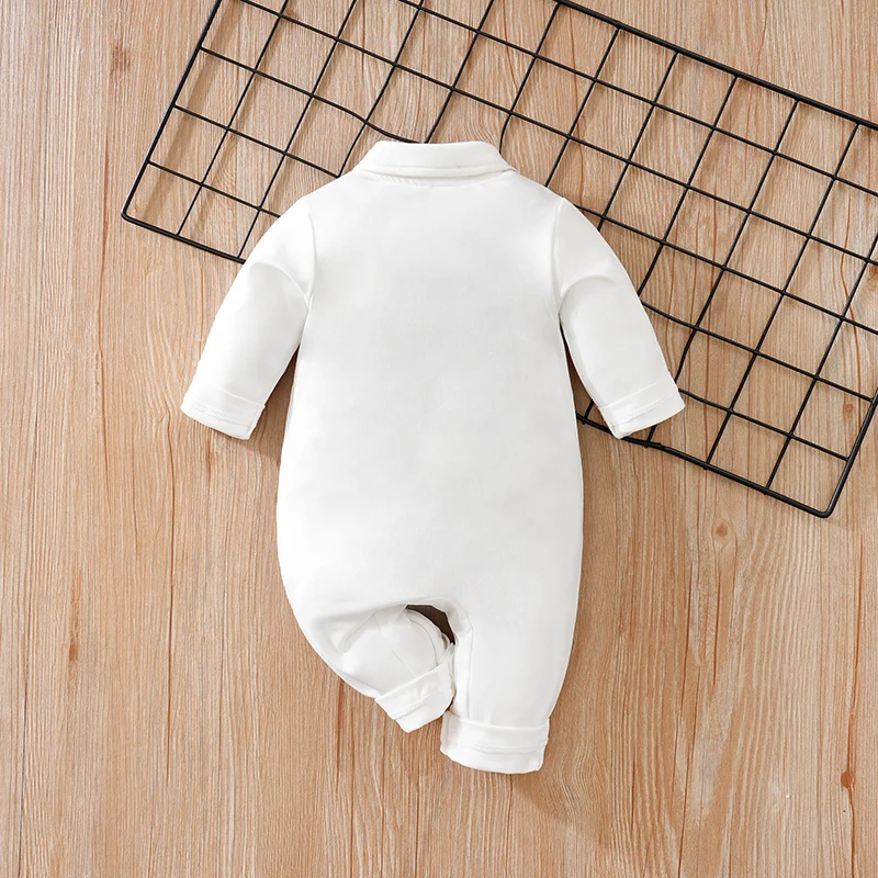 Newborn Clothes Party Black And White Gentleman Comfortable Boy And Girl Spring And Autumn Long Sleeved Baby Jumpsuit