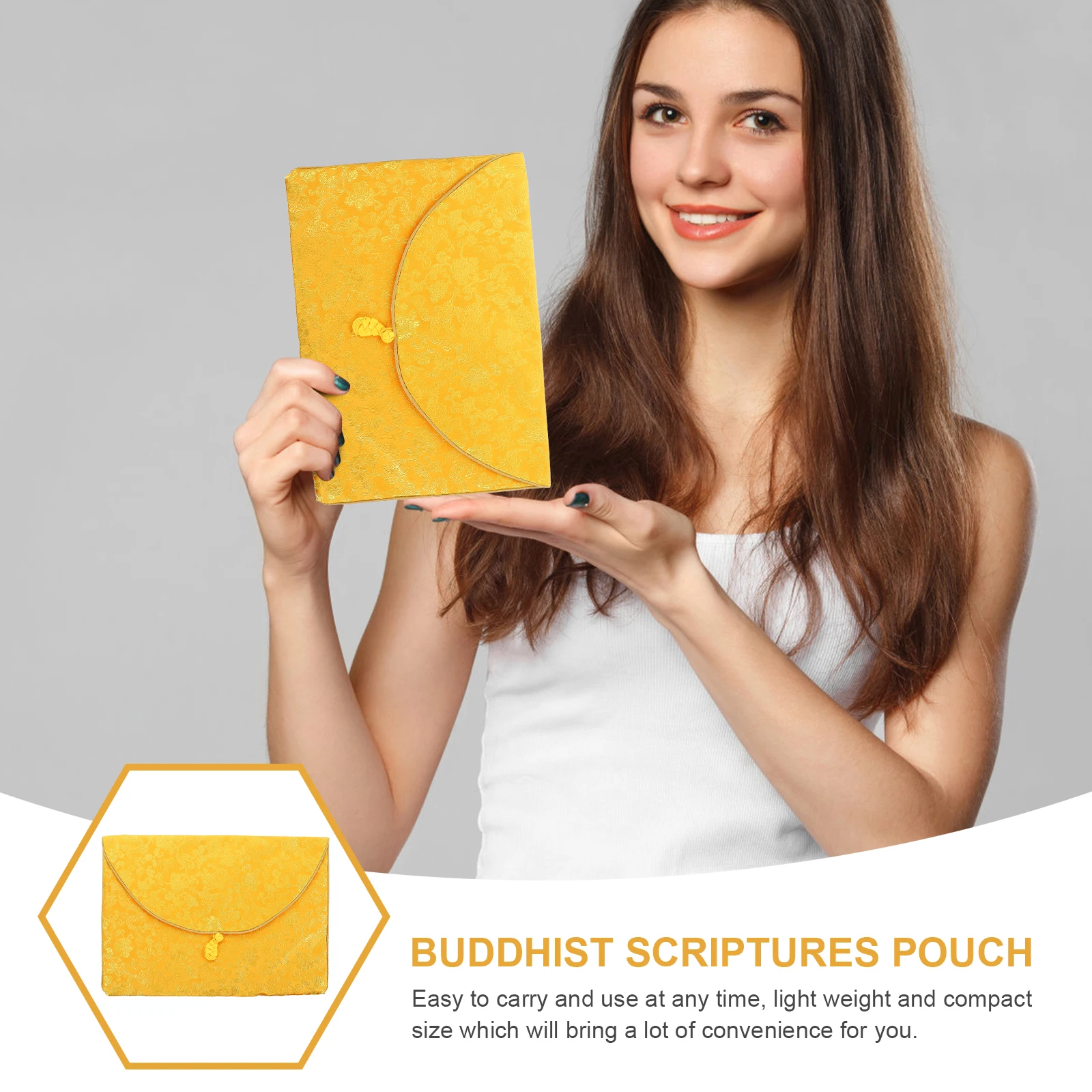 Scripture Bag Yellow Dragon Cloth Storage Bags Quran Cover Jewelry Pouch Travel Office Use Small Containers Long