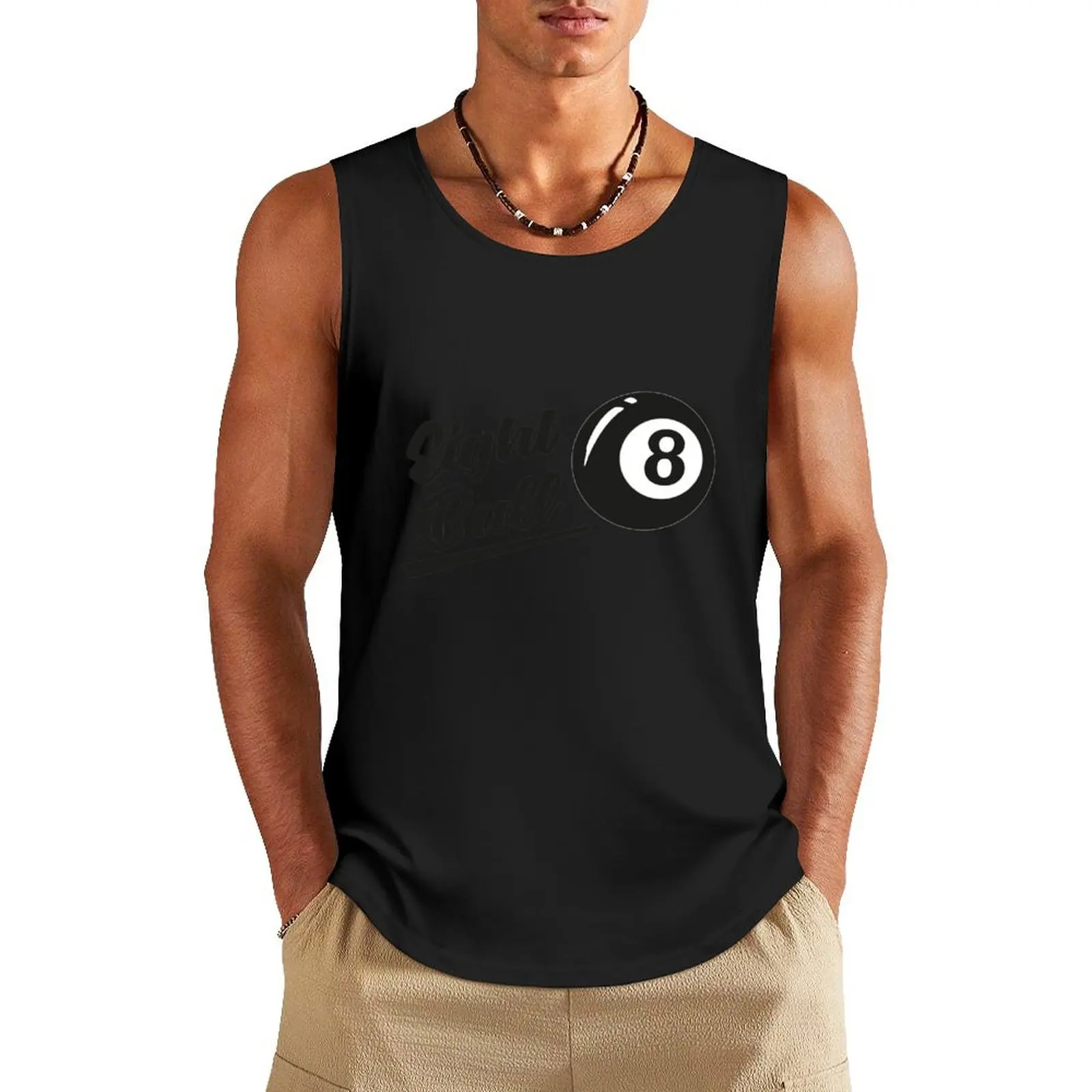 

8 Ball Tank Top Men gym sportswear sleeveless gym shirt man fitness sleeveless