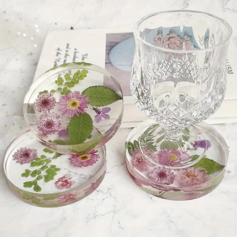6Deep Round Coaster Mold，Large Coaster Silicone Mold Epoxy Resin，Coaster Resin Mold Bouquet Preservation