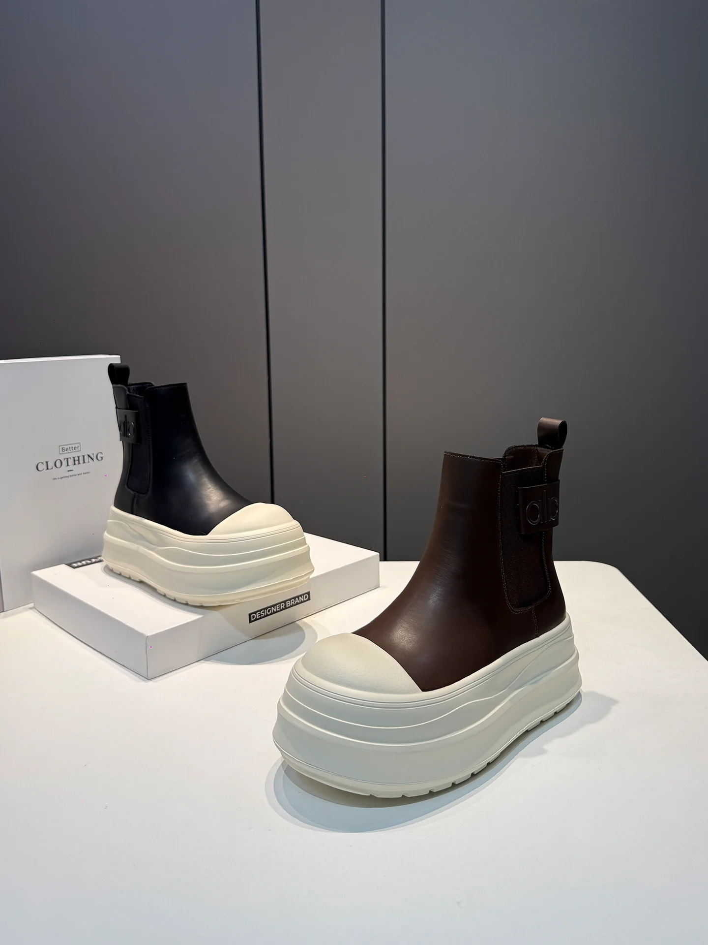 

Faionable ort Boots Women's Autumn Winter New Sle Genuine Leather Thi Bot round Toe Slip-On Casual Versatil...