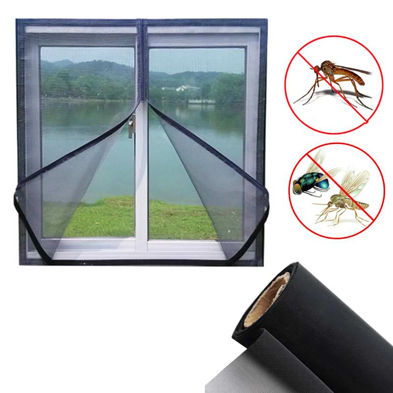 Self-adhesive Anti-mosquito Screen Window Netting Mesh Curtain Home Window Insect Fly Bug Moth Netting For Bathroom Living Room