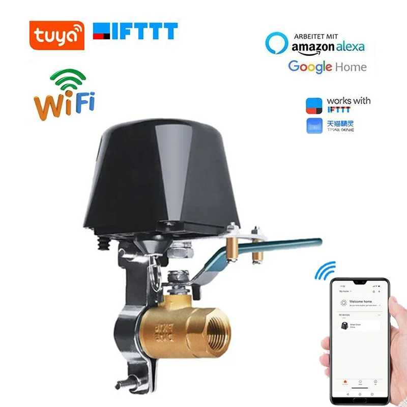 

Tuya WIFI Smart Manipulator Gas Valve Controller, APP Remote Control, Auto Shut ON OFF Gas, Work with Alexa Google Home