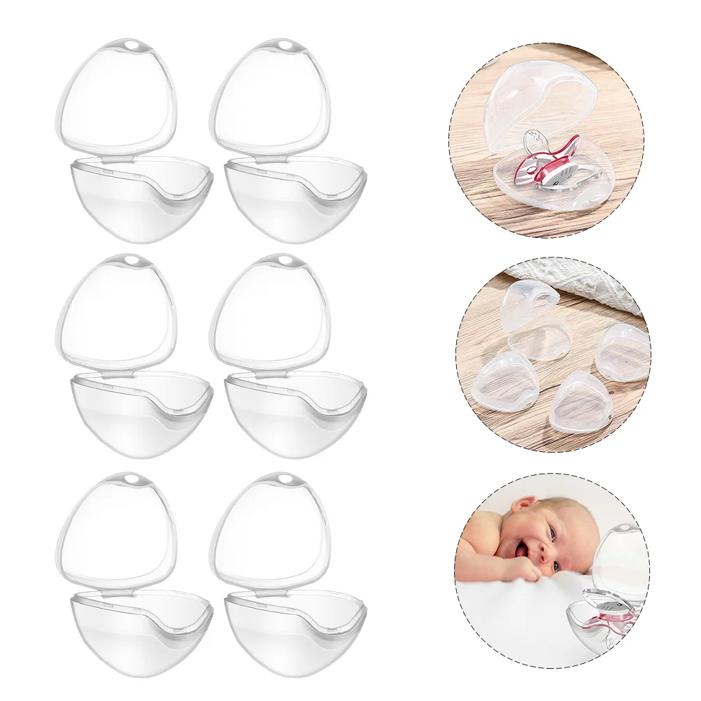 

6 шт., коробка для хранения соски, портативный пылезащитный детский молярный контейнер, органайзер для путешествий, держатель для соски, контейнер для молярных игрушек