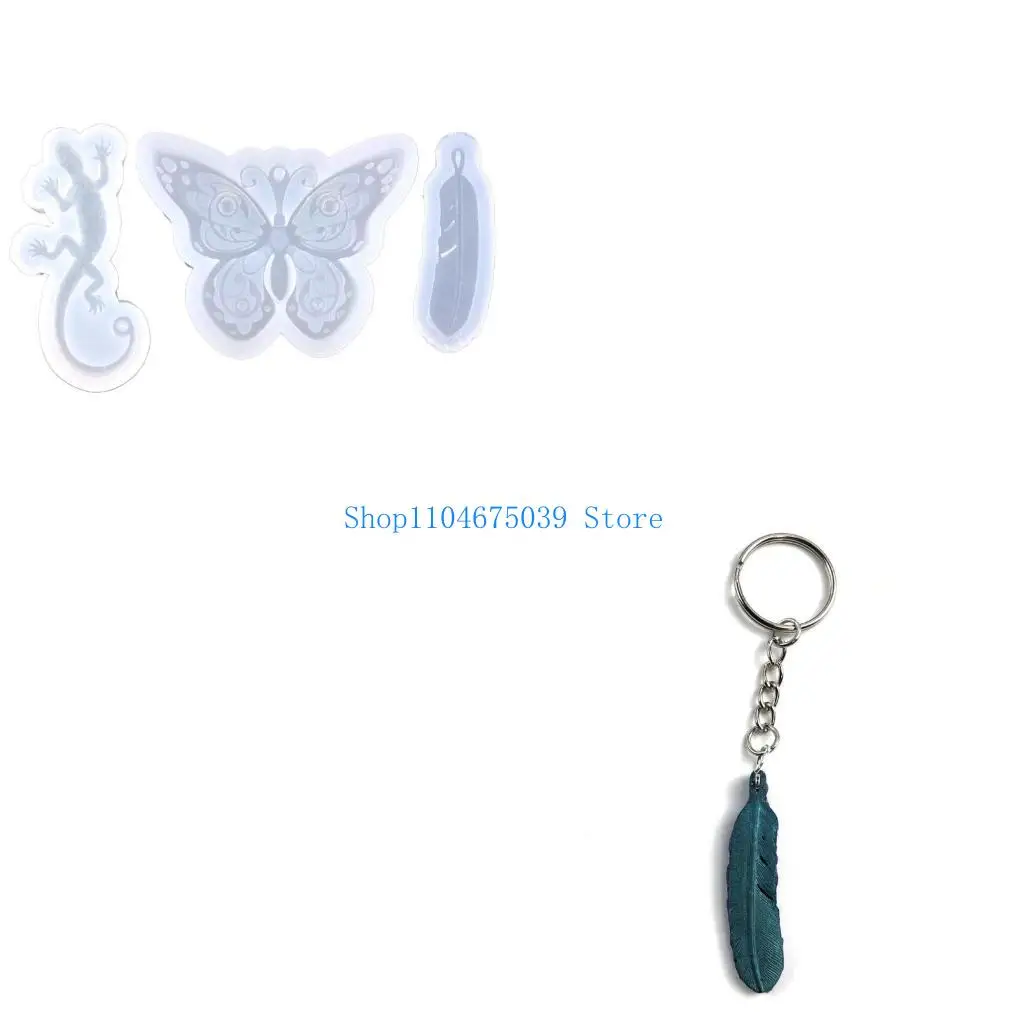 Butterfly House Ornaments Resin Silicone Mold Woman Keychain Decorative Pendant Mold for DIY Crafts
