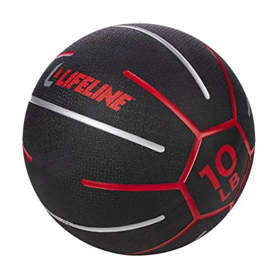Fitness Medicine Ball for home gym use durable rubber with textured surface black color non-slip light bounce for total body st