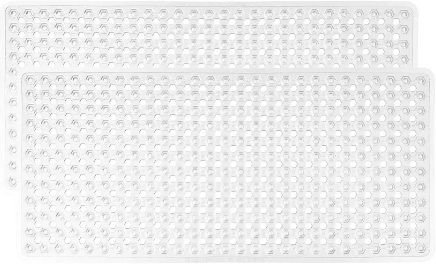 

Нескользящий коврик для ванны, 2 шт., можно стирать в машине, с присосками и сливными отверстиями, мягкий на ножках, прозрачный размер 35x16 дюймов