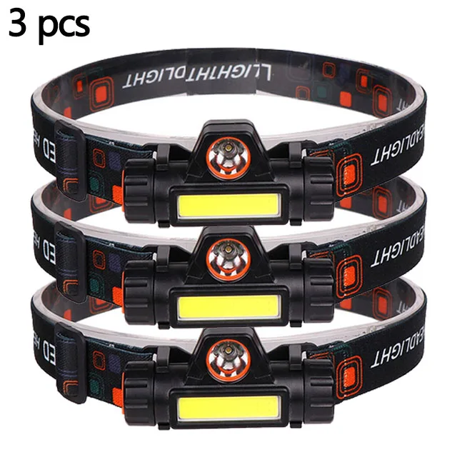 Krachtige COB LED-koplamp Campingkoplamp Waterdichte hoofdlamp voor buitenverlichting Nachtlopen Avontuur Wandelen Noodsituatie