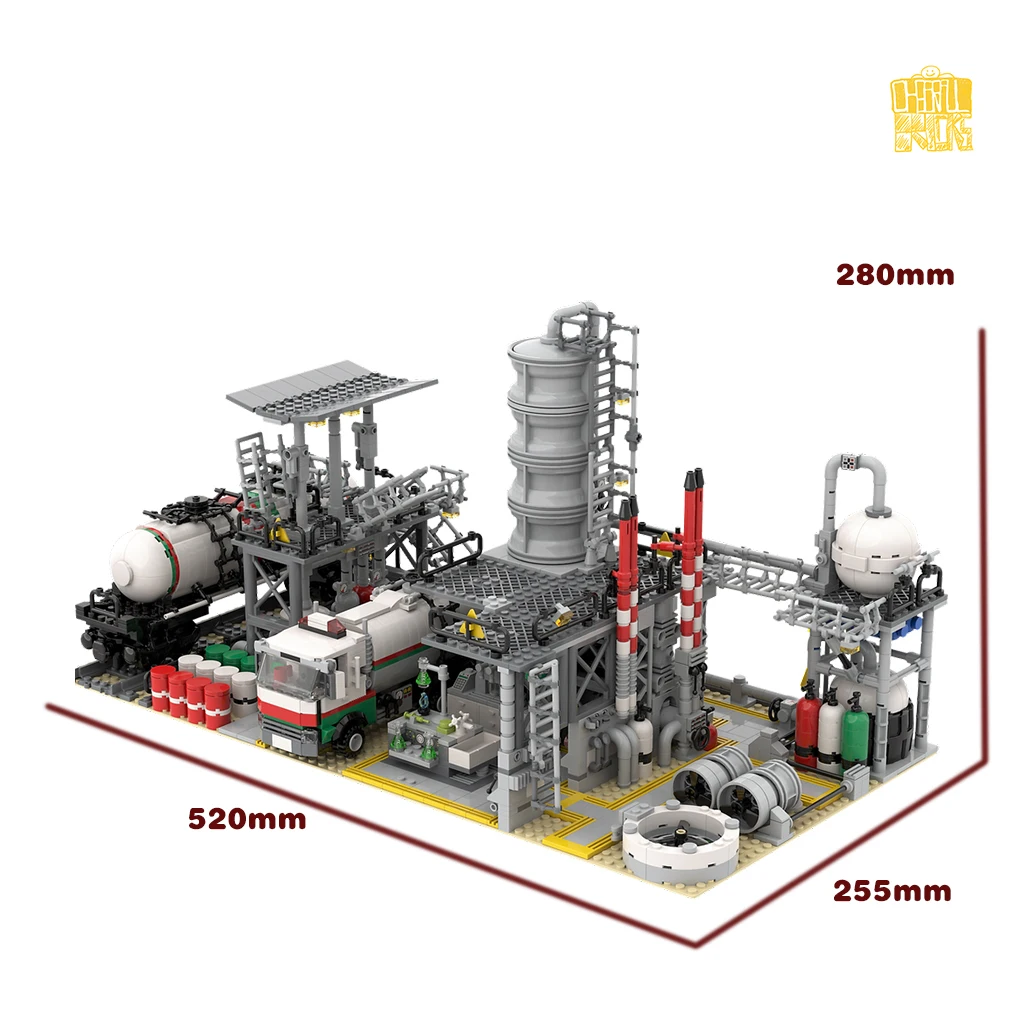 MOC TT050 Chemical Plant Model With PDF Drawings Building Blocks Bricks Kids DIY Toys Birthday Christmas Gifts