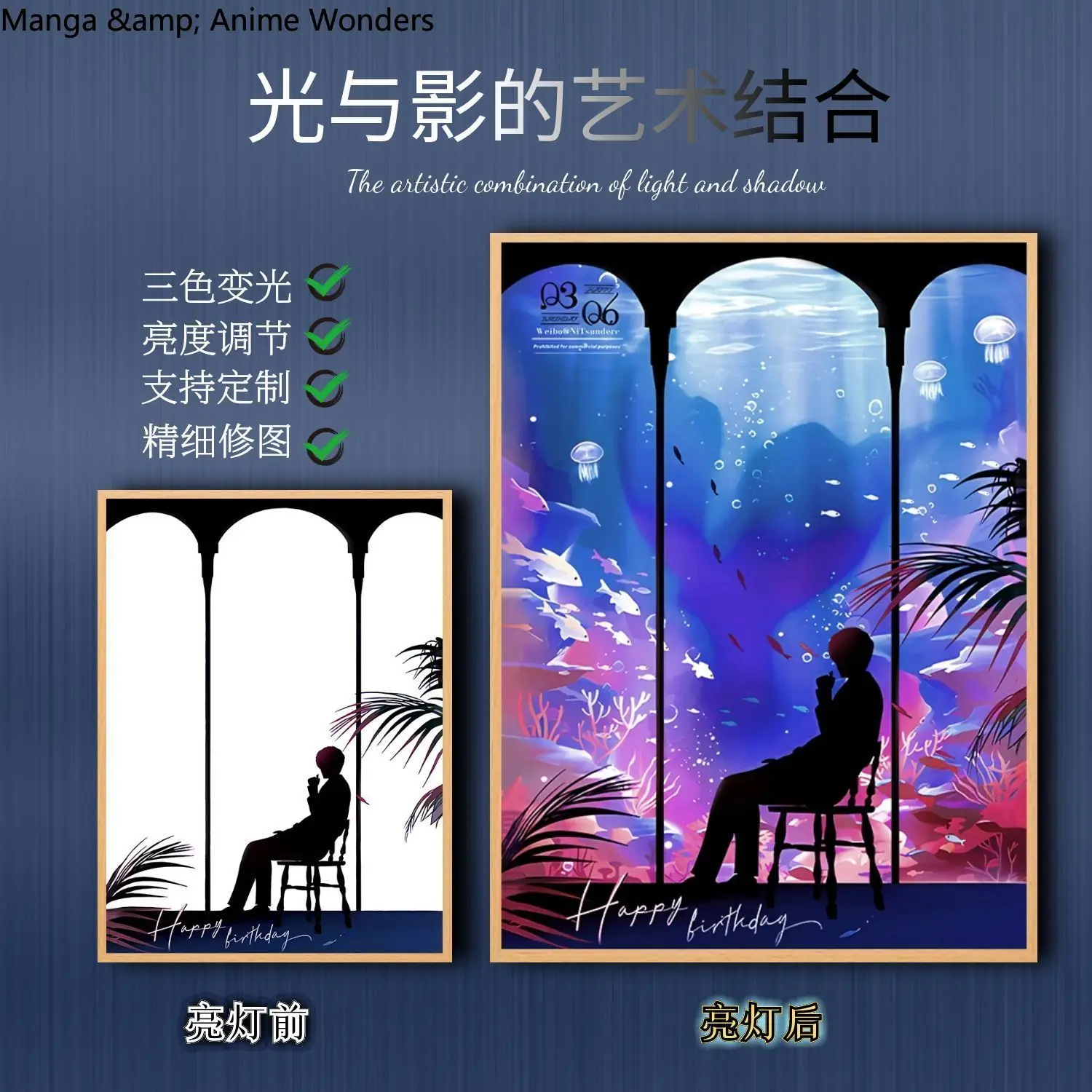 

Game Love and Deepspace Zayne 2025 Birthday Lighting Painting Doll Accessories Anime Figure Toy For Fans Gifts