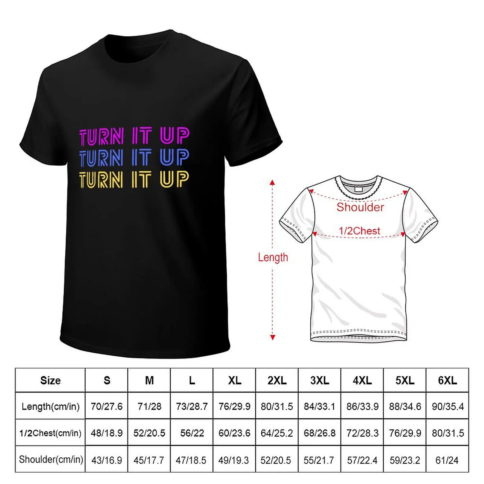 Turn it up T-Shirt Simple Line Art Print Tee