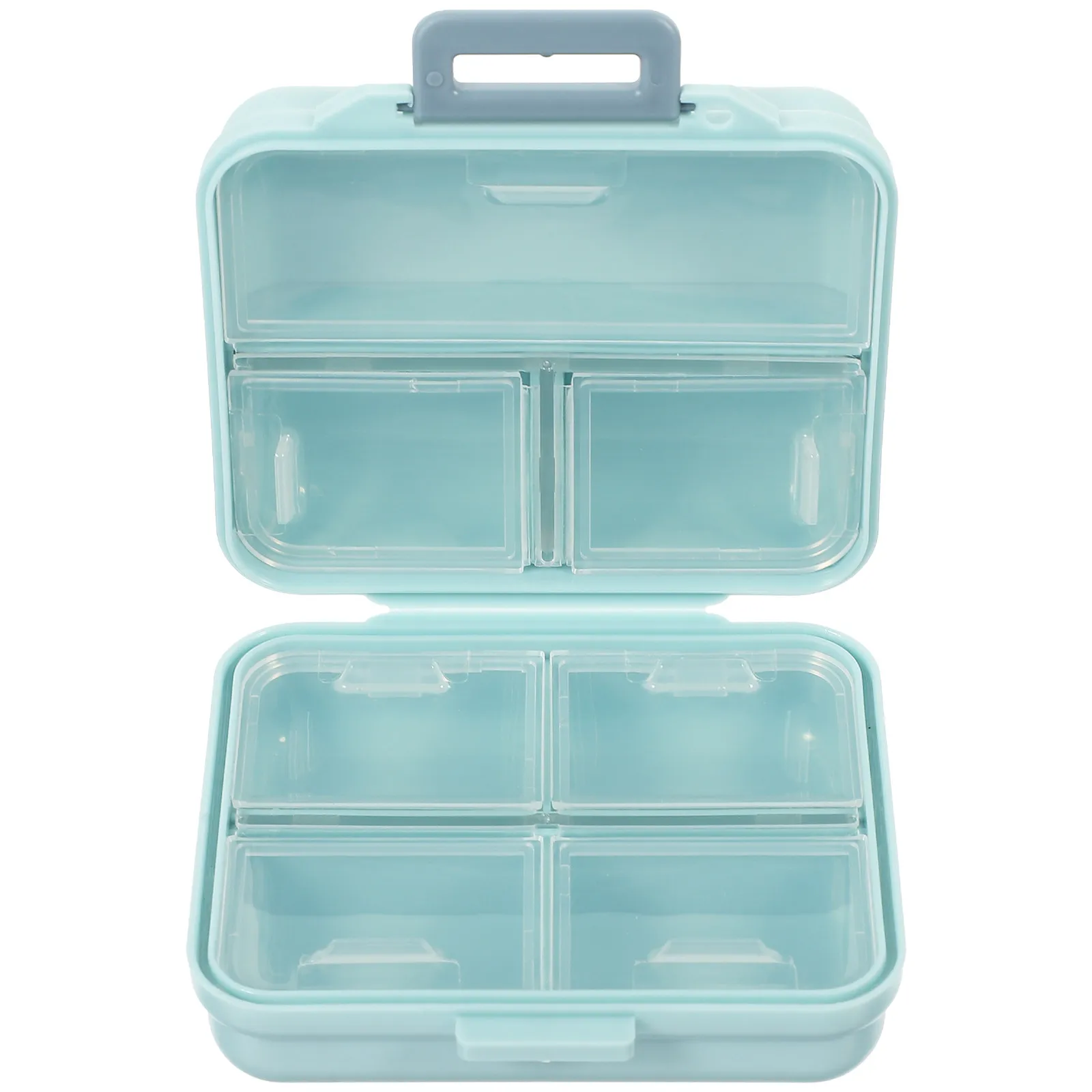 

7-Compartment Portable Pill Box Food Grade Plastic Medicine Organizer with Individual Sealed Compartments for Travel Daily Use