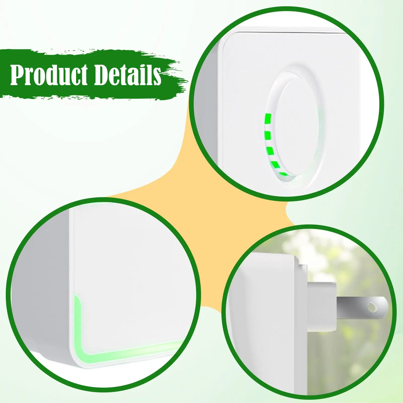 Compact Negative Ion Air Purifier Plug in Mini Cleaner for Pet Odors Home Office Kitchen Bedroom Low Noise Filtration