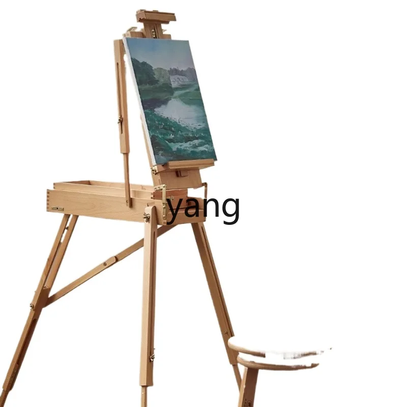 

LH art special foldable oil painting stand wooden multi-functional lifting bracket type portable easel