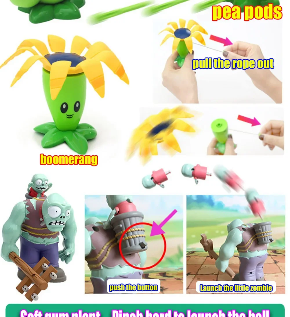 PLANTS VS ZOMBIES PVZ Pea Shooter Boss Actionfigur Modell Spielzeug Puppen Schießen Dave Allstar Spielzeug Kinder Geschenke für Jungen – Detail 13