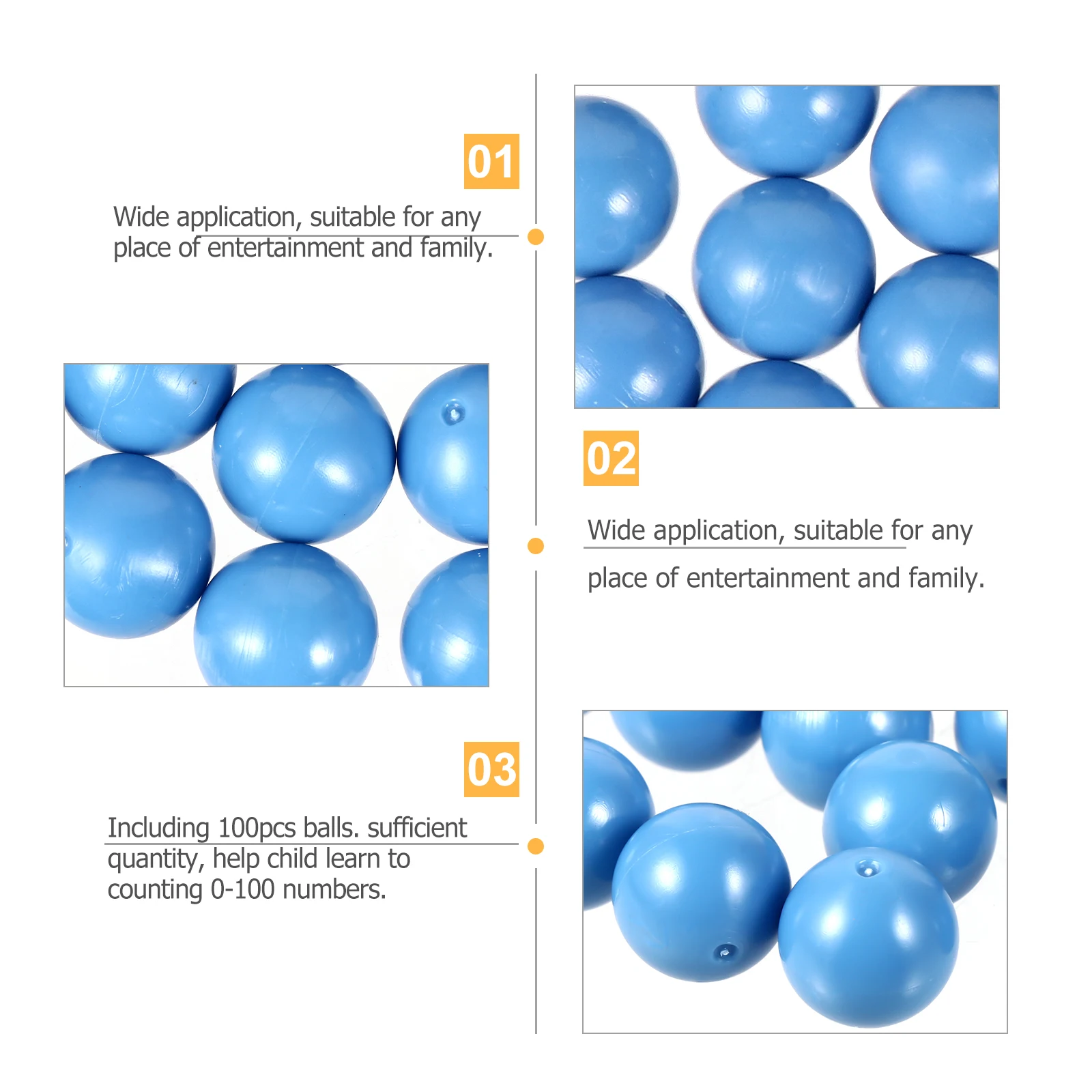 

100 Pcs Colorful Plastic Balls Educational Larning Playthings Teaching Supplies Probability Learning Toos