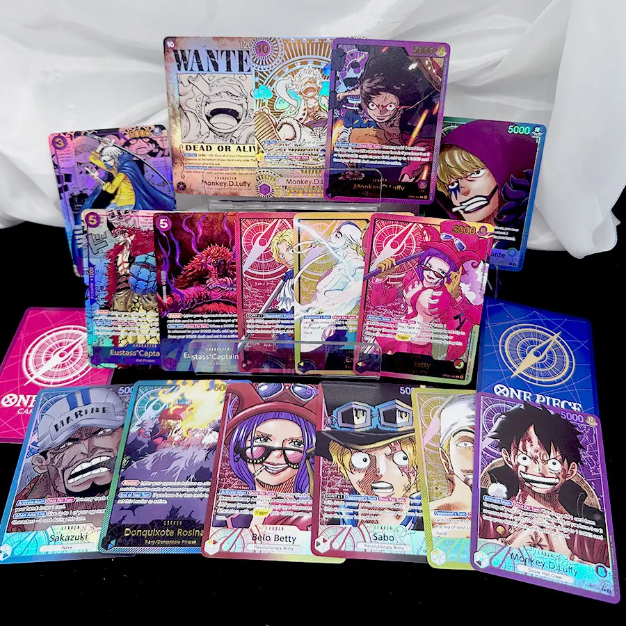 One Piece TCG OP05 Luffy Crocodile Law Kid AA/SEC/SP Rare Holo Foil Leader Character Proxy Cards  English