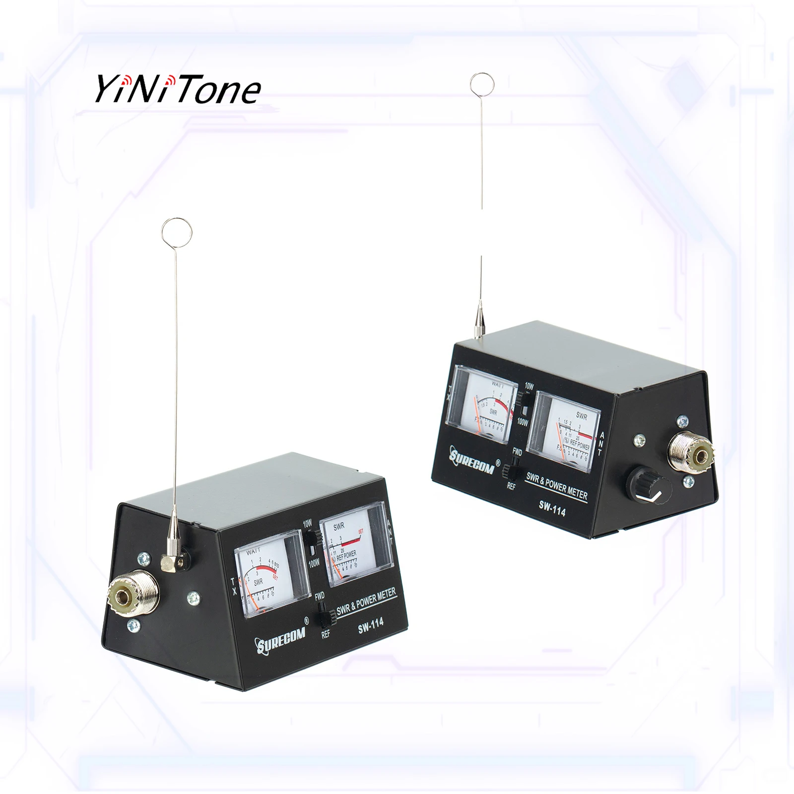 Medidor de potencia de prueba de fuerza SWR/RF, SW-114 para potencia de relación, 3 funciones, analógico con antena de fuerza de campo, mesa de onda de pie