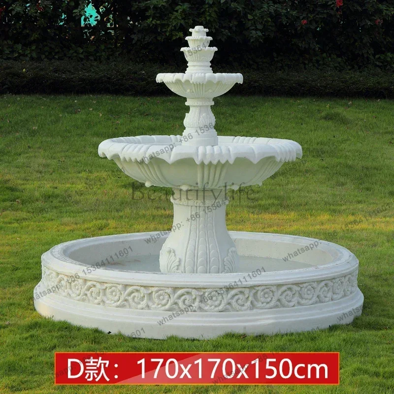 FG  Outdoor garden, fish pond, water feature, courtyard floor-to-ceiling decoration Large European-style flowing water fountain