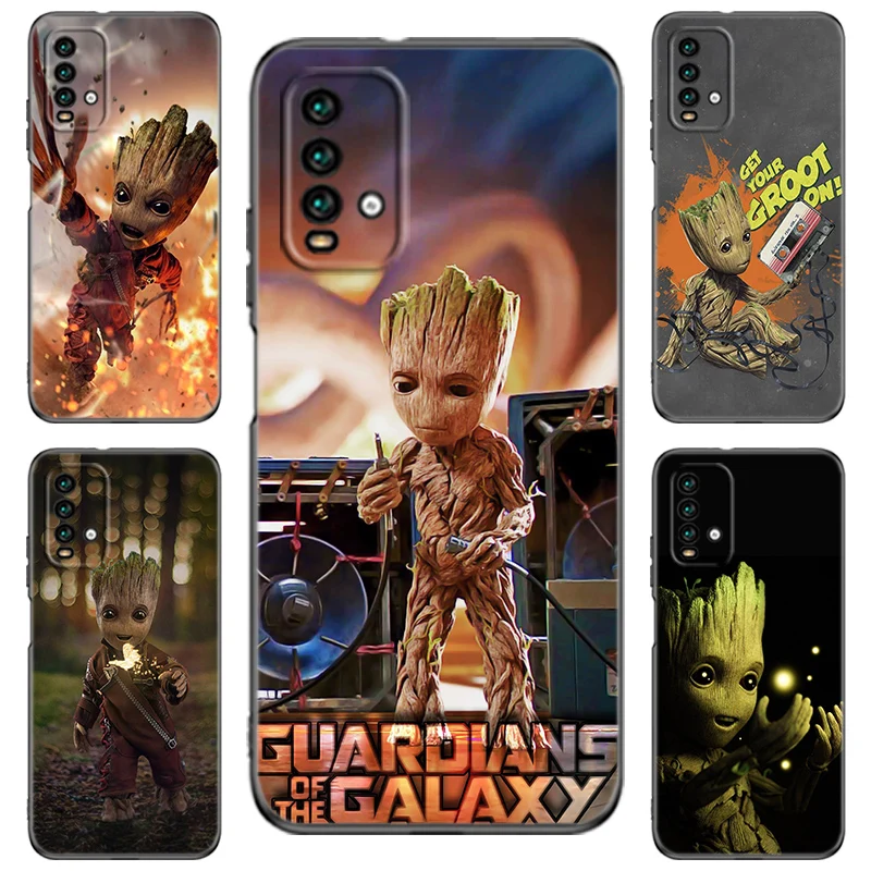 Cute Groot Rocket Phone Case For Xiaomi Redmi 11 Prime 11A 12C 13C A1 A2 Plus A3X 12 13 4G 10 13R 5G 9A 10A 9C 10C 9i 9T 12R