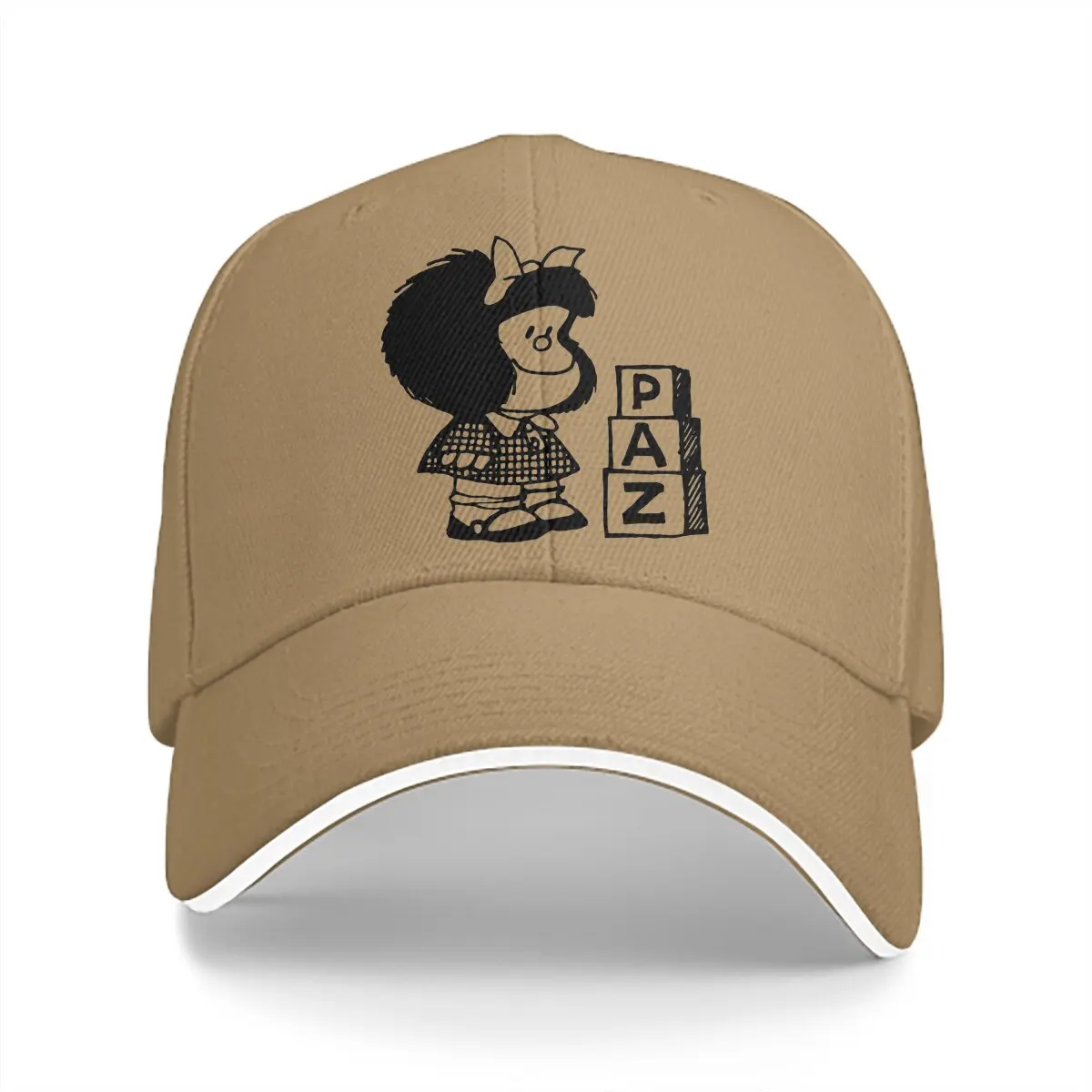 Mafalda Quino Comics Manga Girl Multicolor Hat Peaked Women's Cap PAZ Personalized Visor Protection Hats